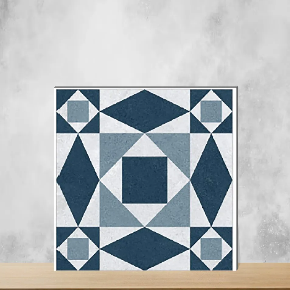 Vitrified Lustra Seraphic Aqua Moroccans Matt Square Tiles TL-6398 (2x2 feet | 9 mm)