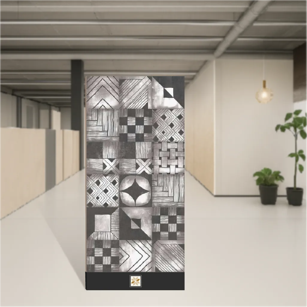 Vitrified Gravier Charcoal Essence Highlighter Tiles Matt Rectangular Tiles TL-6406 (4x2 feet | 9 mm)