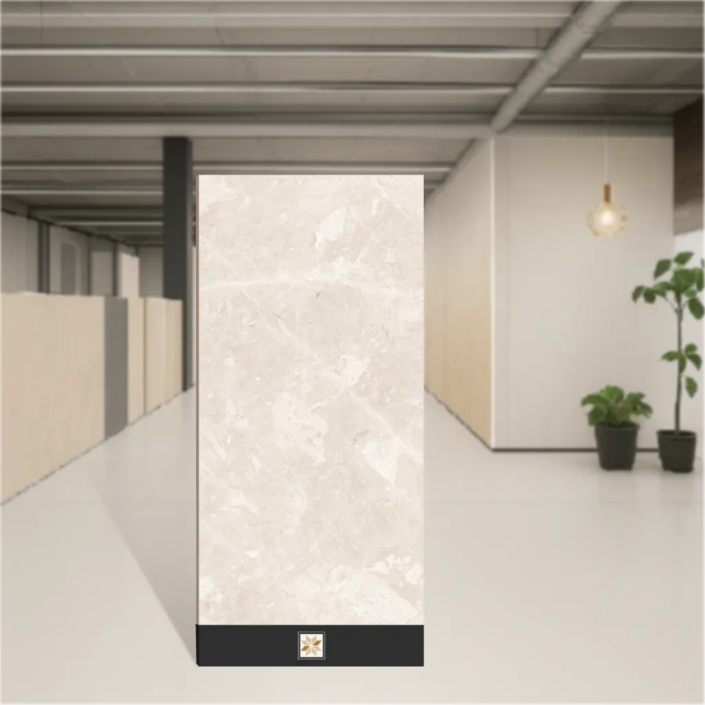 Vitrified Marblis Sandstone Elegance Marbles & Stones Glossy Rectangular Tiles TL-643 (4x2 feet | 9 mm)