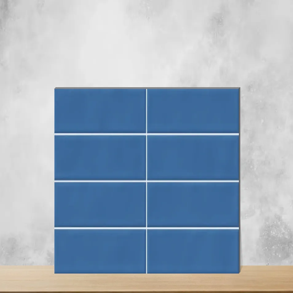 Ceramic Lustra Twilight Azure Plain Solids Glossy Rectangular Tiles TL-6432-A (24x12 inch | 9 mm)