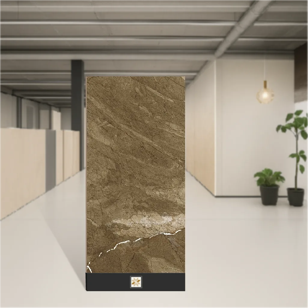 Vitrified Aurelio Felix Earth Marbles & Stones Hi-Glossy Rectangular Tiles TL-706-C (4x2 feet | 9 mm)