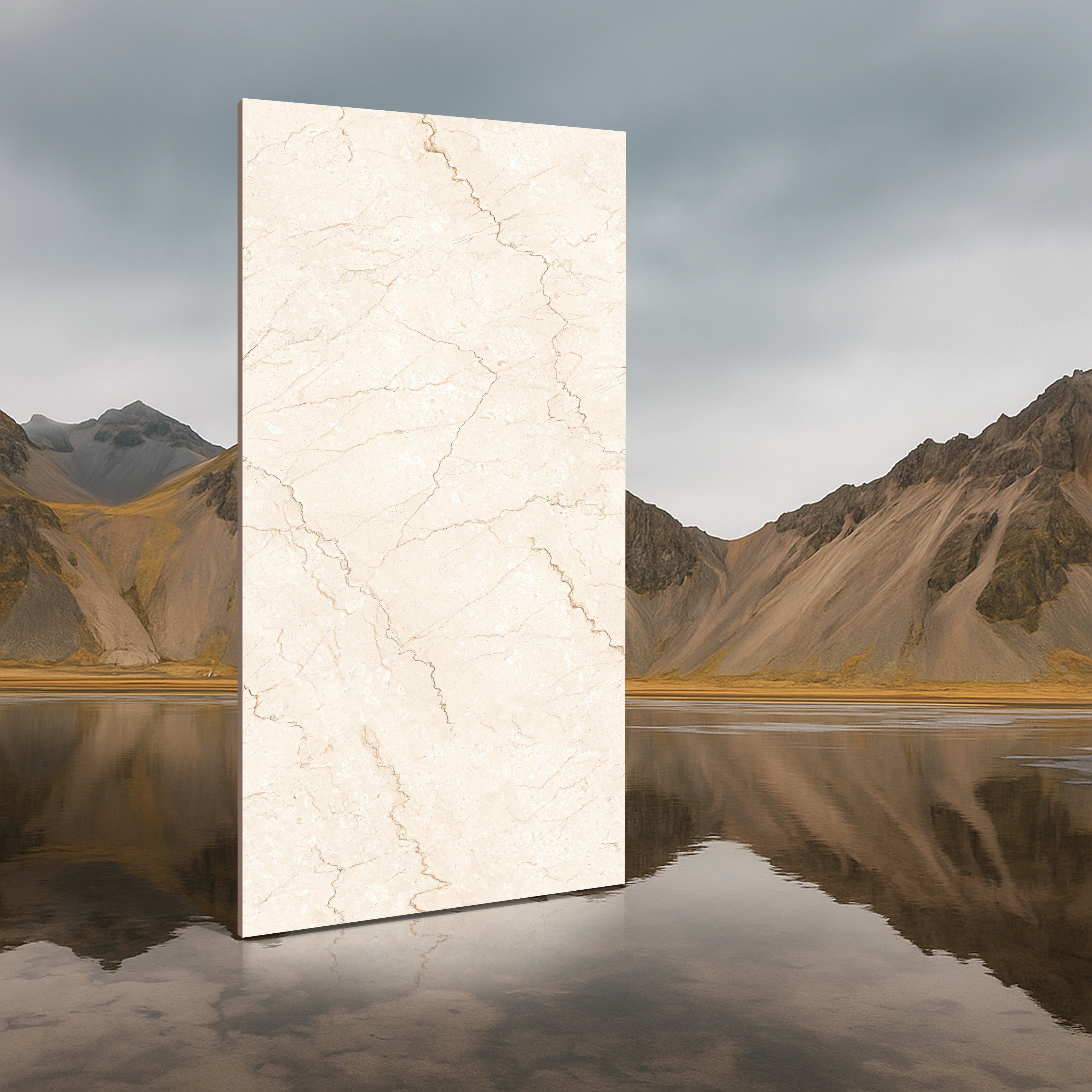 Vitrified Marblis Bottochino Mirage Marbles & Stones Glossy Rectangular Tiles TL-653 (4x2 feet | 9 mm)