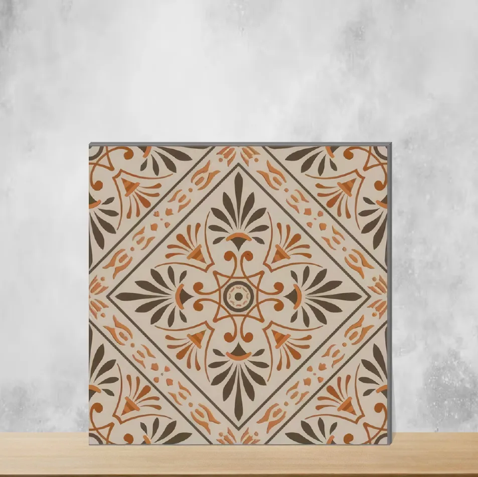 Vitrified Zellige Sahara Sunburst Beige Moroccans Matt Square Tiles TL-654-C (12x12 inch | 9 mm)