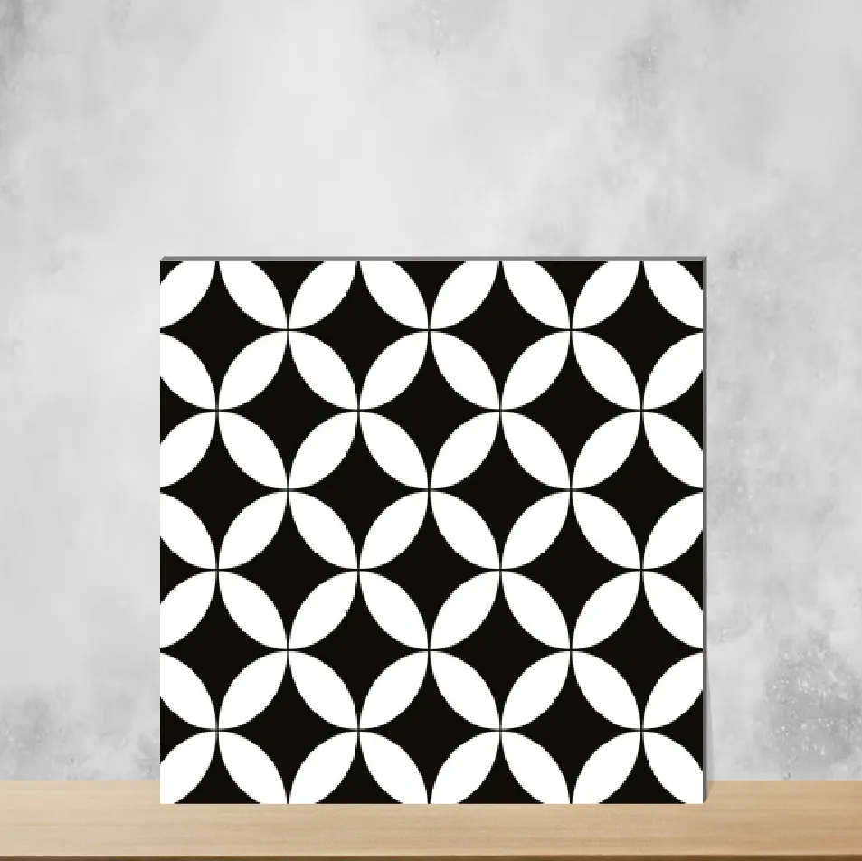 Vitrified Zenith Black Moroccans Matt Square Tiles TL-6567 (2x2 feet | 9 mm)