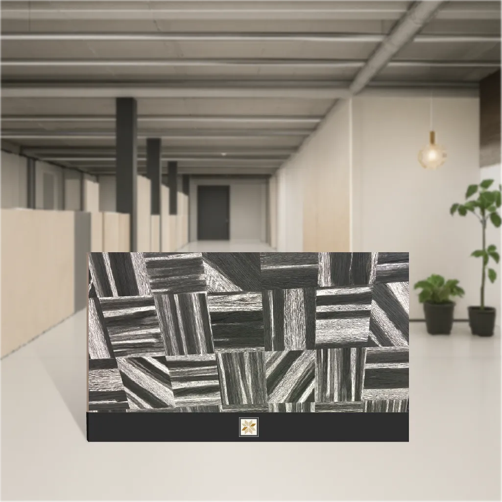 Vitrified Box Wood Light Geometric & Abstracts Rectangular Tiles TL-6594 (4x2 feet | 9 mm)