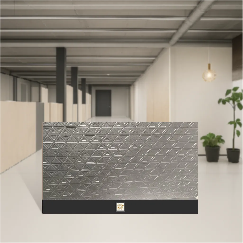 Vitrified Charcoal Harmony Geometric & Abstracts Matt Rectangular Tiles TL-6666 (4x2 feet | 9 mm)