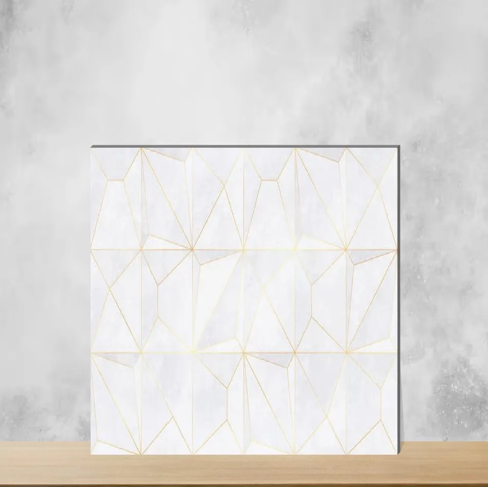 Ceramic Milky Portion Geometric & Abstracts Glossy Rectangular Tiles TL-2366-F (24x12 inch | 9 mm)