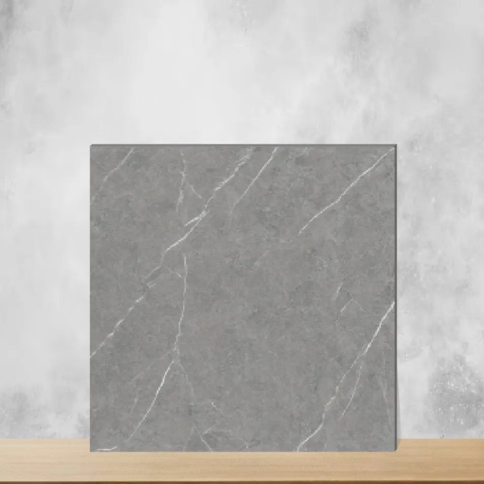 Vitrified Pietra Nero Marbles & Stones Matt Square Tiles TL-6707 (2x2 feet | 9 mm)