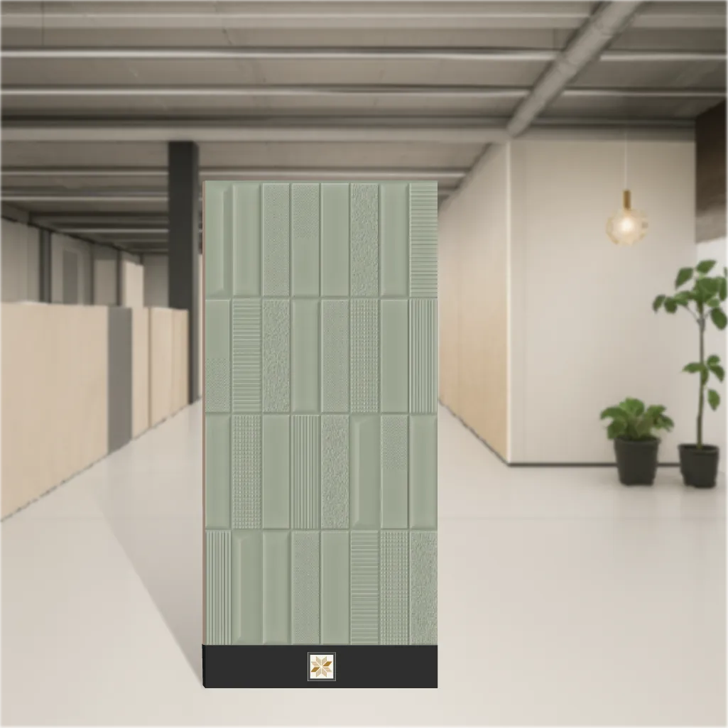 Vitrified Grigio Series Pattern 5 Geometric & Abstracts Matt Rectangular Tiles TL-6732-F (4x2 feet | 9 mm)