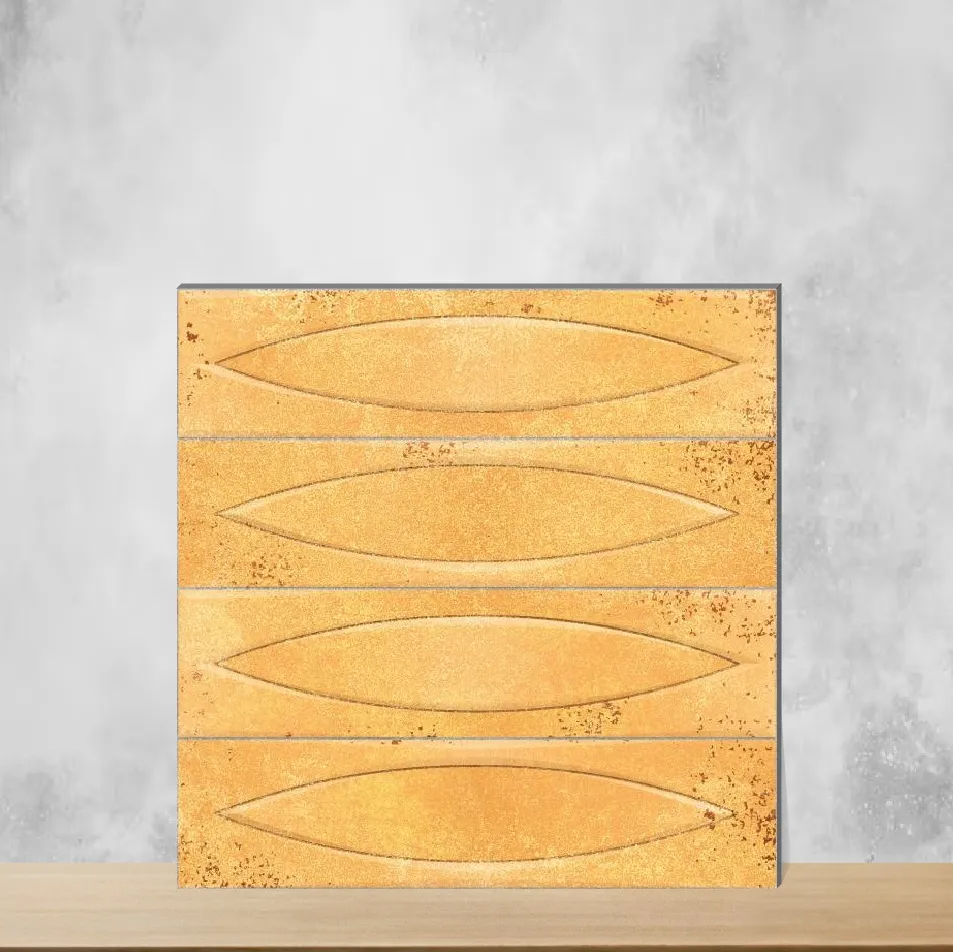 Ceramic Tones Irish Orange Geometric & Abstracts Glossy Square Tiles TL-6882-F (12x12 inch | 9 mm)