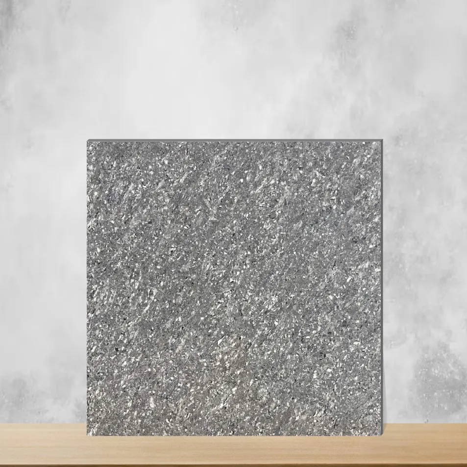 Vitrified Leaden Grey Marbles & Stones Glossy Square Tiles TL-6822 (2x2 feet | 9 mm)