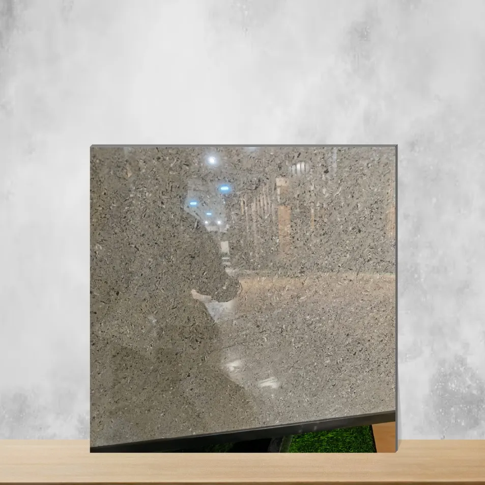 Vitrified Forest Grey Marbles & Stones Glossy Square Tiles TL-6830 (2x2 feet | 8 mm)