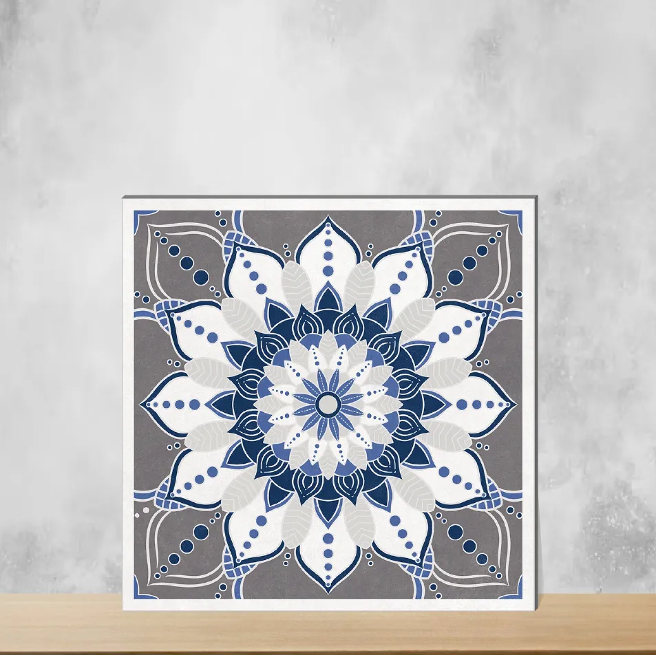 Vitrified Glito Blue Moroccans Glossy Square Tiles TL-6845 (2x2 feet | 9 mm)