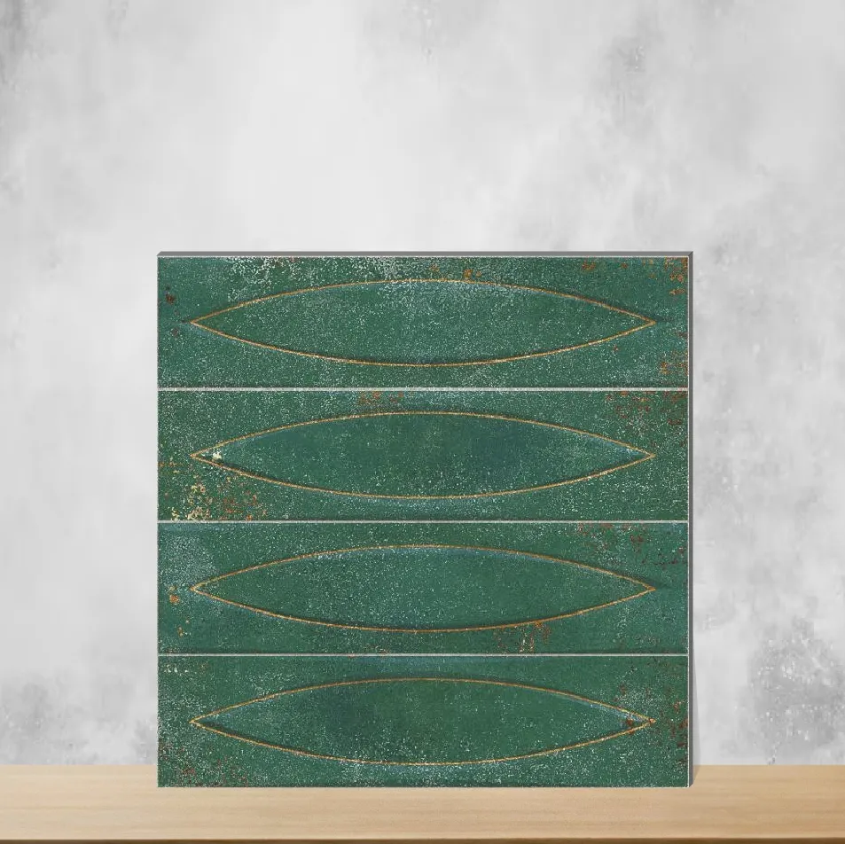 Ceramic Tones Irish Ocre Geometric & Abstracts Glossy Square Tiles TL-6882-E (12x12 inch | 9 mm)