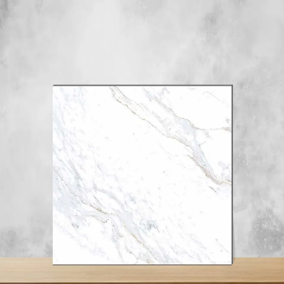 Vitrified Polar White Marbles & Stones Matt Square Tiles TL-6895 (2x2 feet | 9 mm)