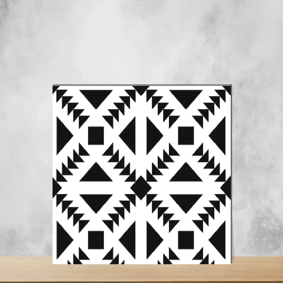 Vitrified Retro Black Moroccans Matt Square Tiles TL-6898 (2x2 feet | 9 mm)