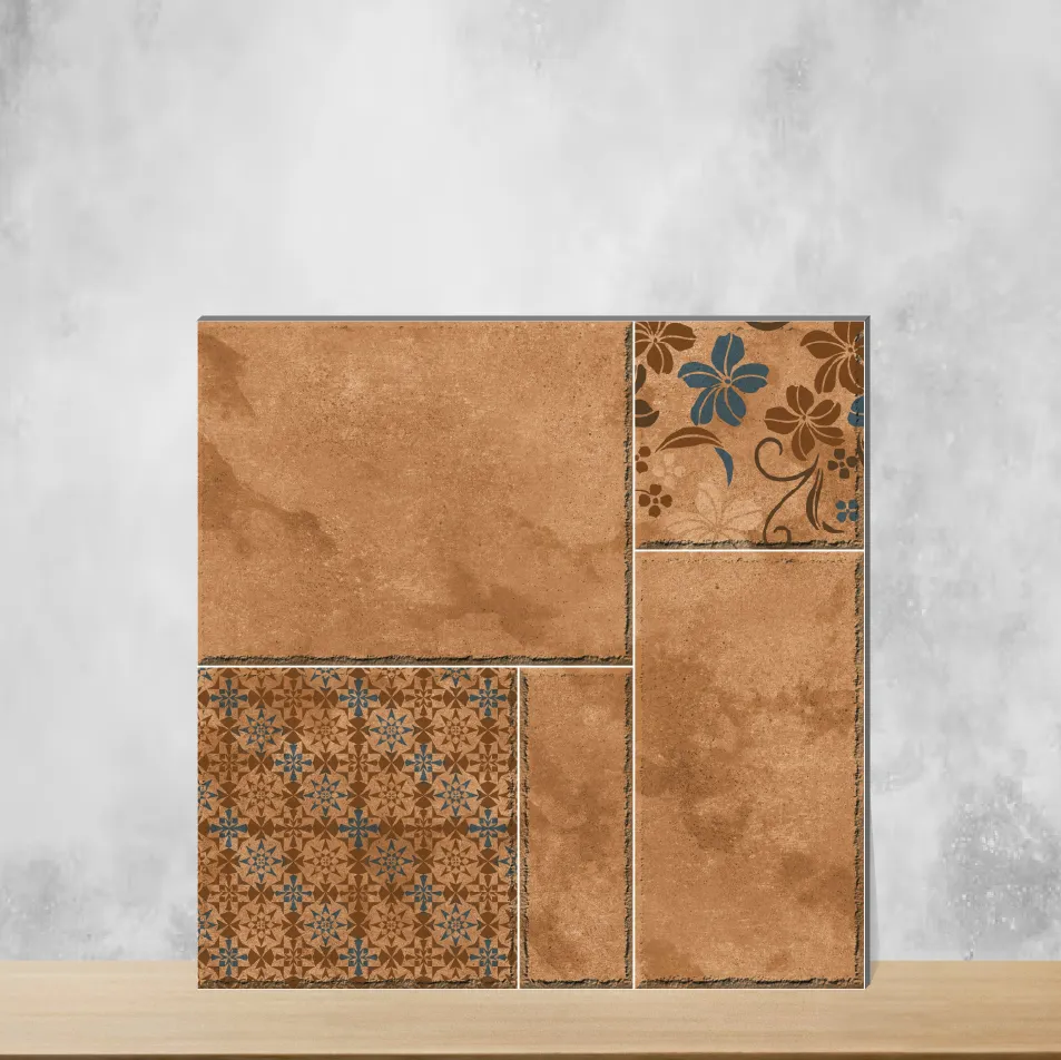 Vitrified Marrone Brown Marbles & Stones Matt Square Tiles TL-7042-B (12x12 inch | 8 mm)