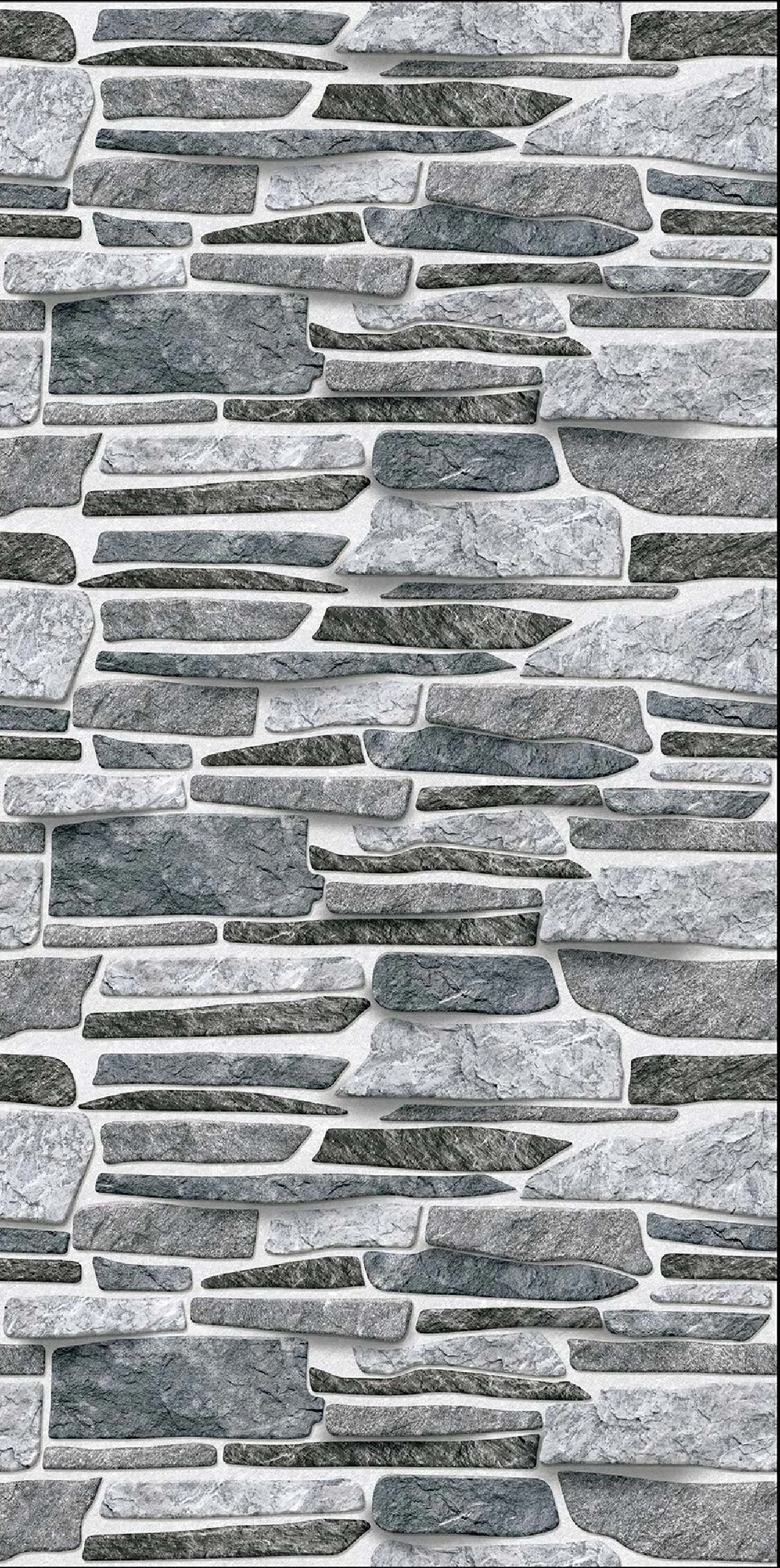 Foggy Grey Elevation Stone Rectangular Tiles TL-7077 (18x12 inch | 8 mm)