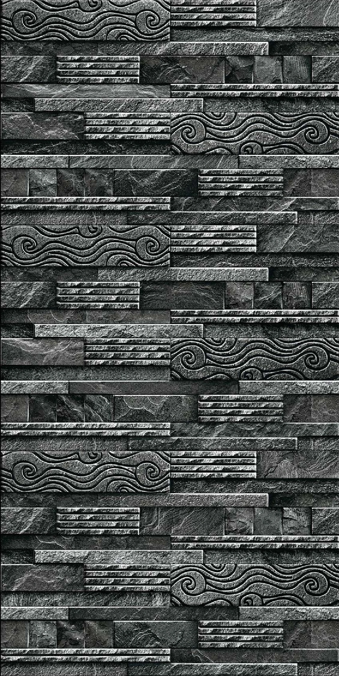 Shadow Black Elevation Stone Rectangular Tiles TL-7078-D (18x12 inch | 8 mm)