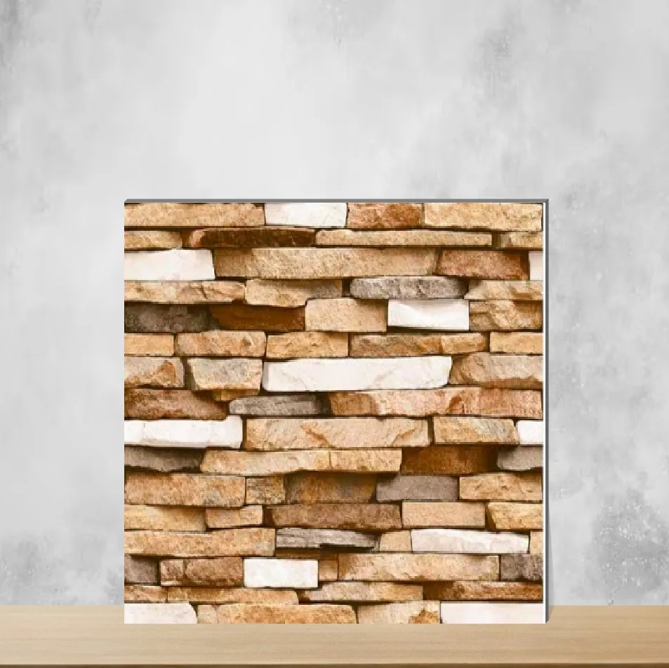 Ceramic Dark Budha Elevation Stone Matt Rectangular Tiles TL-7083-B (18x12 inch | 8 mm)