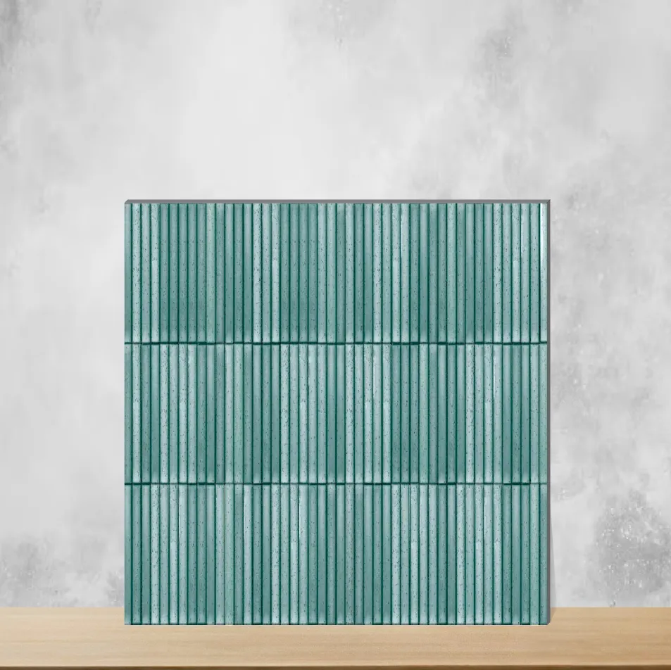 Ceramic Vertiline Kitkat Solara Pearl Green Glossy Rectangular Tiles TL-2247-I (24x12 inch | 9 mm)