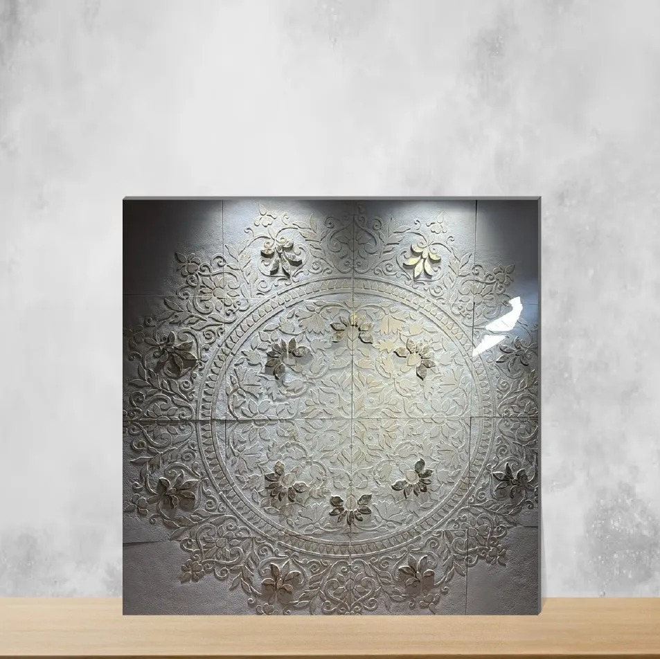 Graphite Elegance Geometric & Abstracts Square Tiles TL-7309-B (2x2 feet | 9 mm)