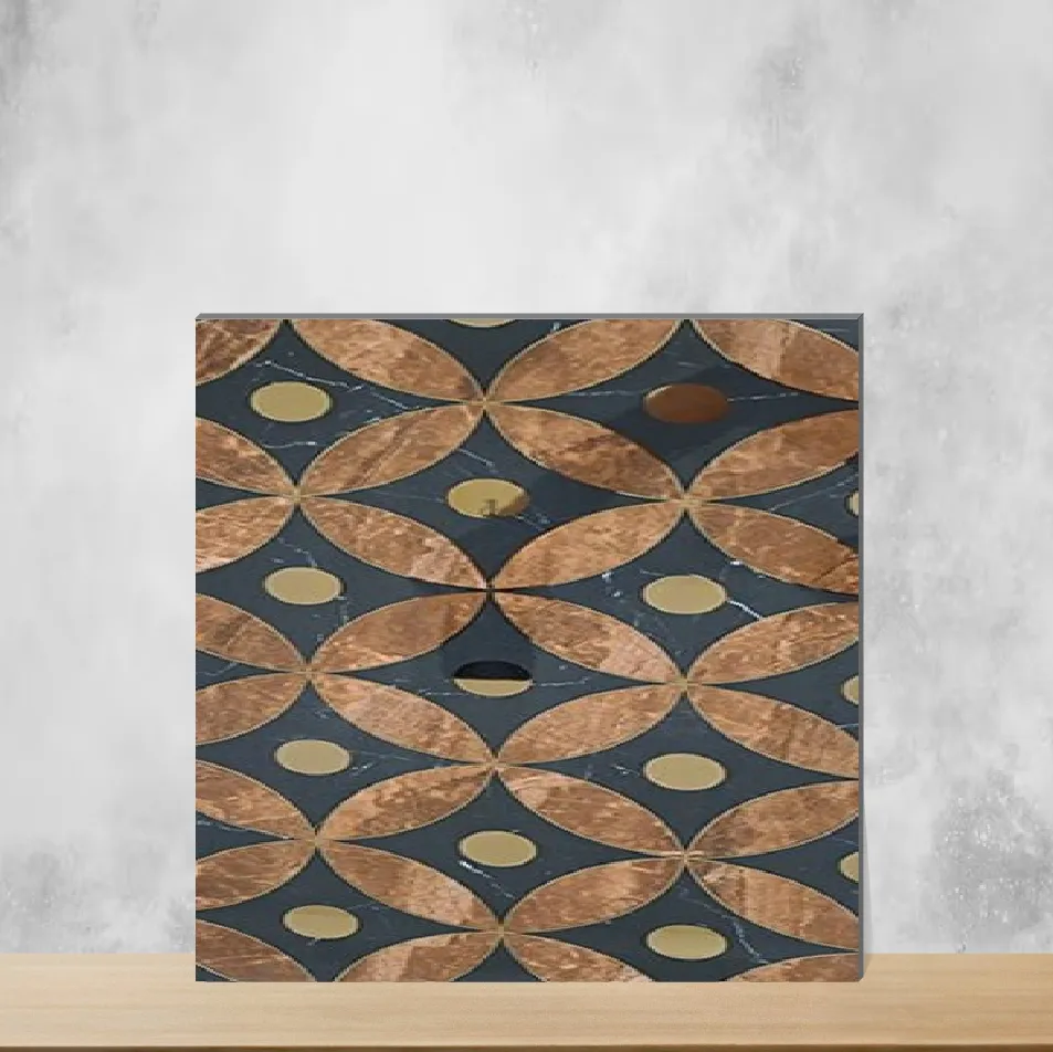 Ceramic Trendy Black Gold Decor 10 Highlighter Tiles Glossy Rectangular Tiles TL-7329 (12x24 inch | 9 mm)