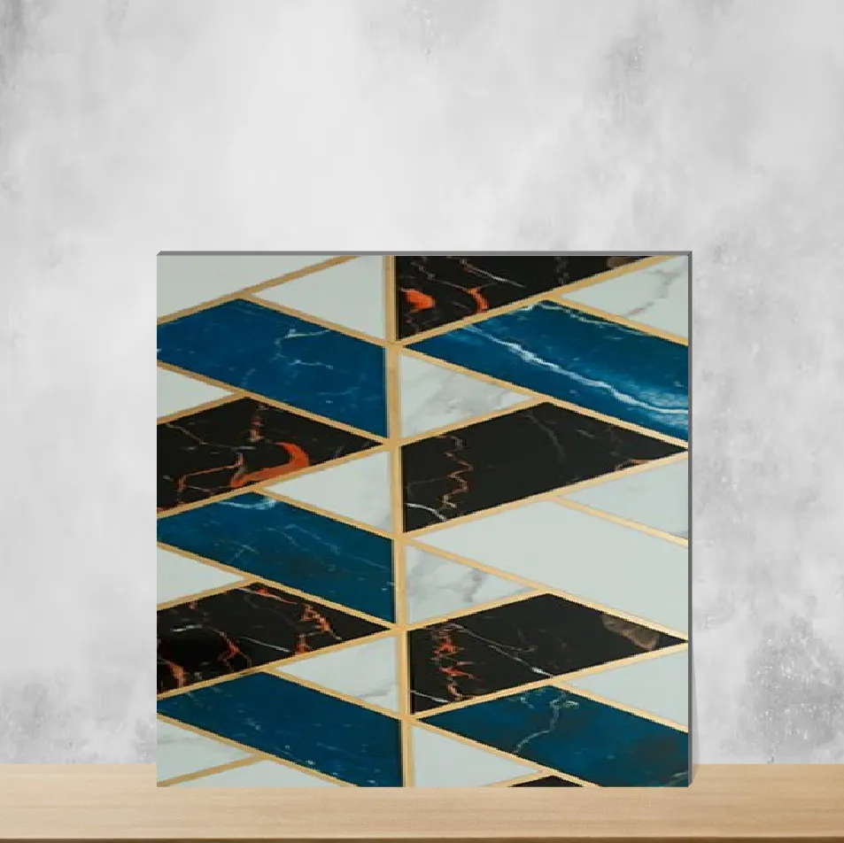 Ceramic Trendy Gold Decor 11 Highlighter Tiles Glossy Rectangular Tiles TL-7335 (12x24 inch | 9 mm)