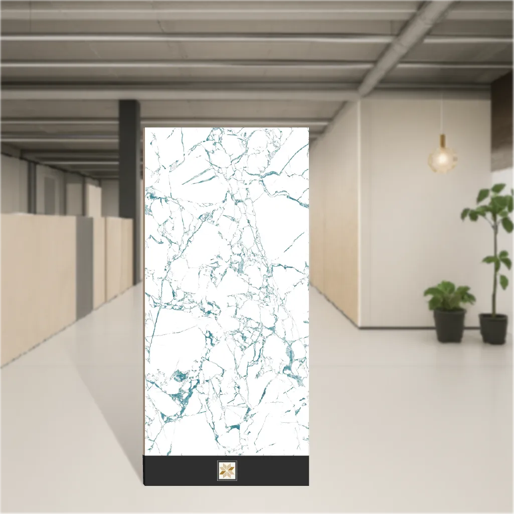 Vitrified Marblis Glacial Grace Endless Matching Glossy Rectangular Tiles TL-738 (4x2 feet | 9 mm)