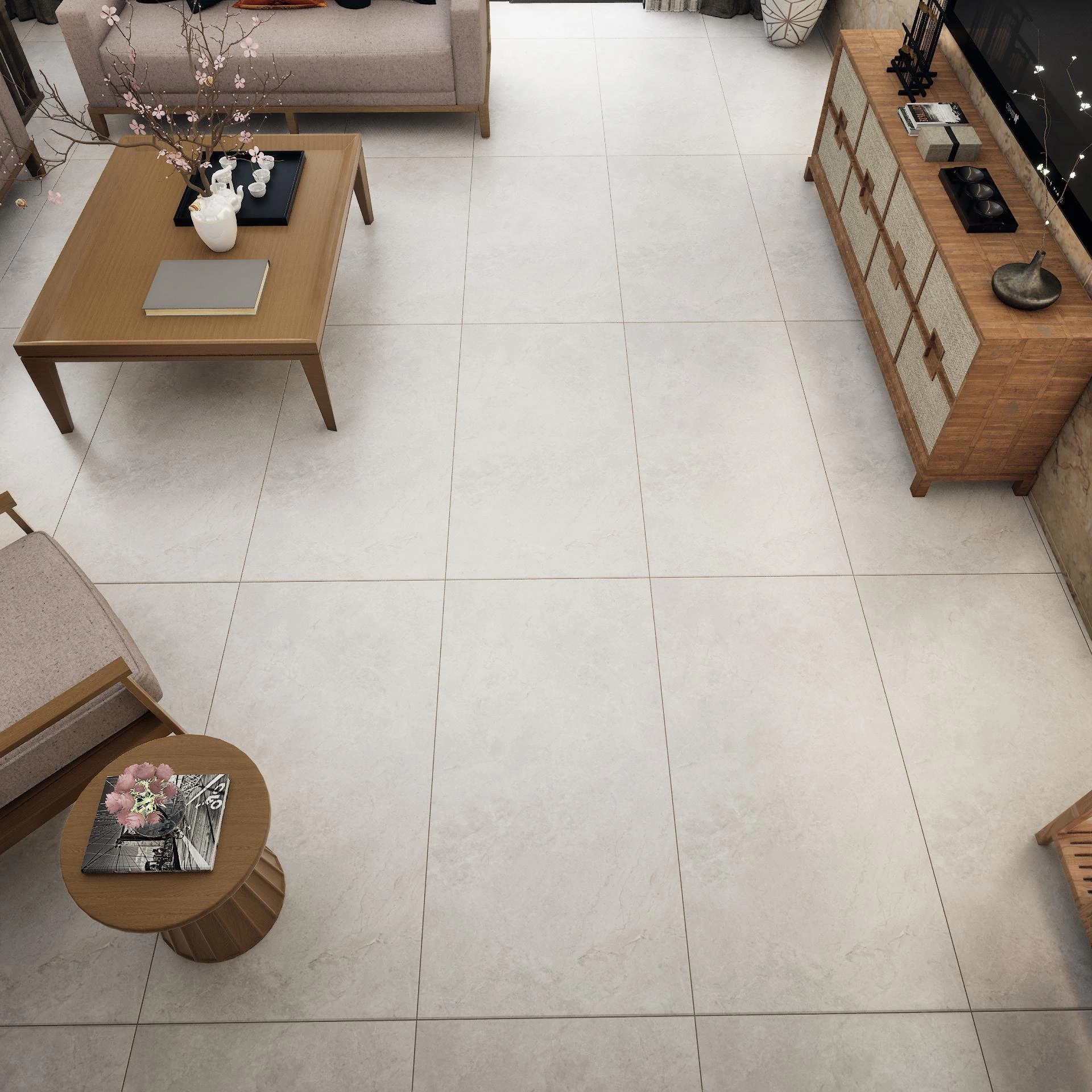 Vitrified Orra Bianco Plain Solids Matt Rectangular Tiles TL-7382 (4x2 feet | 9 mm)