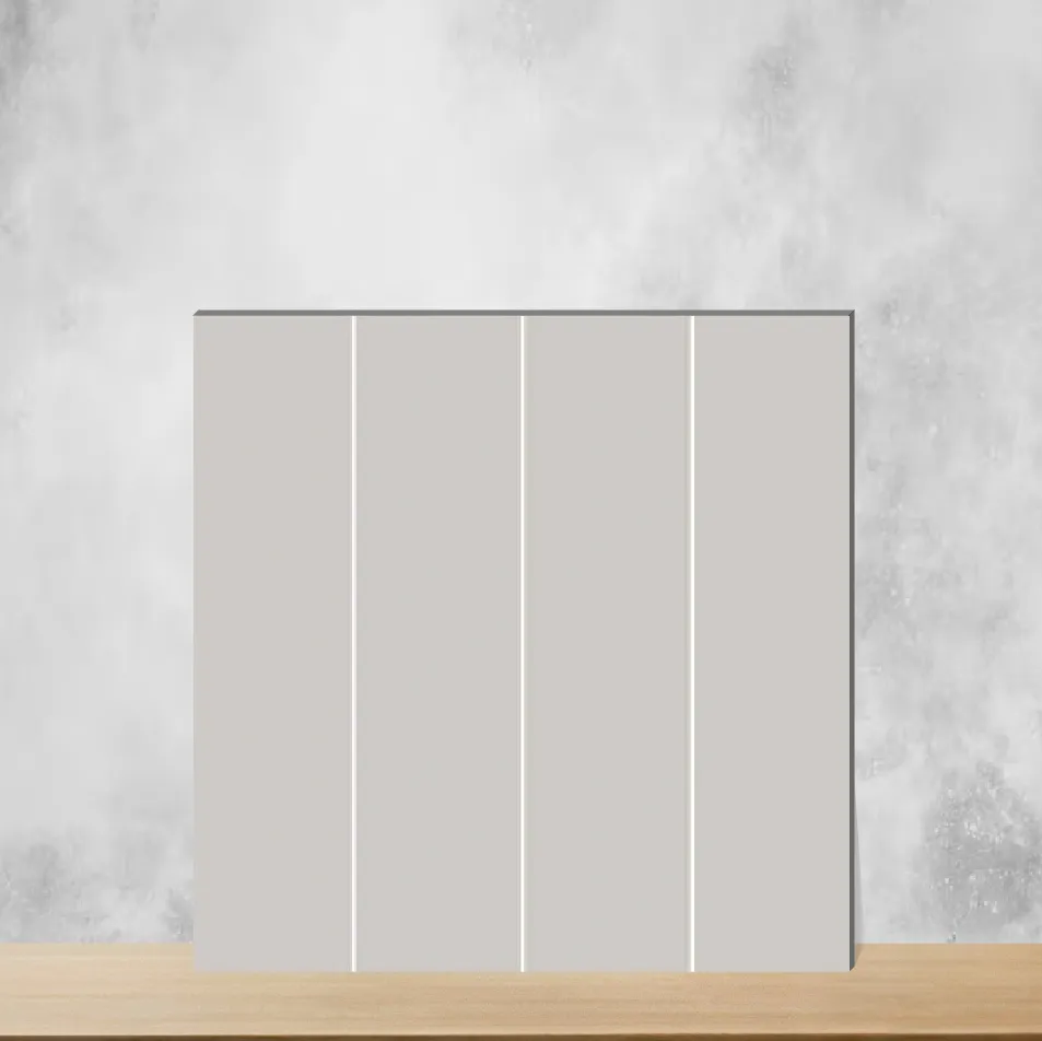 Ceramic Cloudy Grey Glossy Rectangular Tiles TL-7422 (12x3 inch | 7.5 mm)