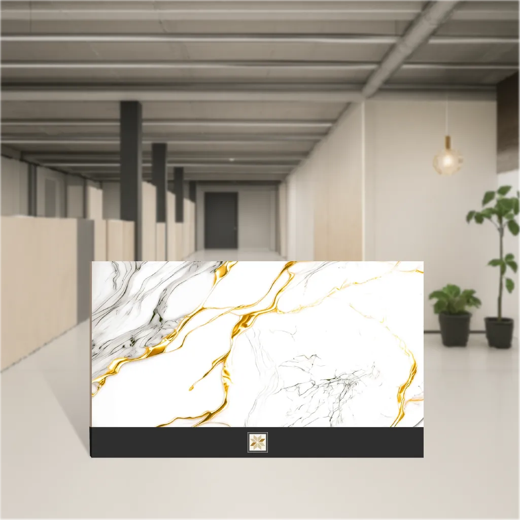 Vitrified Abside Golden Marbles & Stones Matt Rectangular Tiles TL-7438 (4x2 feet | 9 mm)