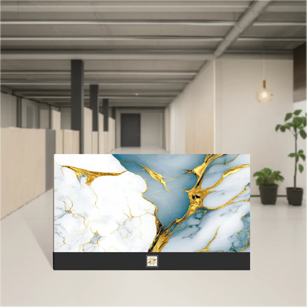 Vitrified Pigeon Aqua Marbles & Stones Matt Rectangular Tiles TL-7515 (4x2 feet | 9 mm)