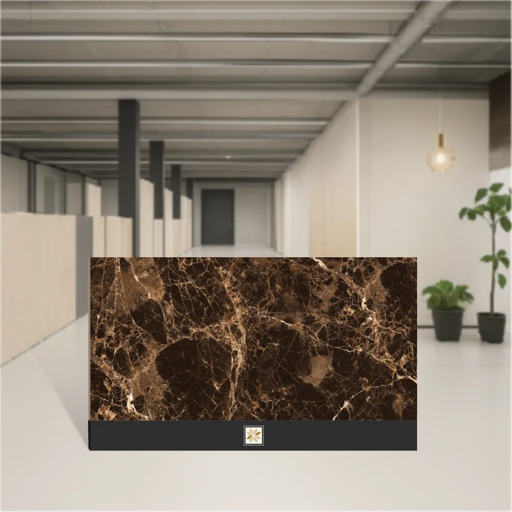 Vitrified Euro Emprador Marbles & Stones Glossy Rectangular Tiles TL-7524 (4x2 feet | 9 mm)