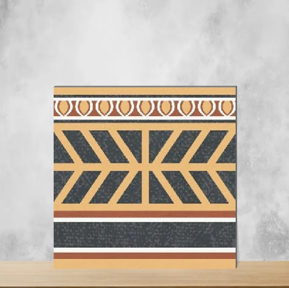 Vitrified Spectra Border Geometric & Abstracts Matt Square Tiles TL-7538-B (8x8 inch | 9 mm)