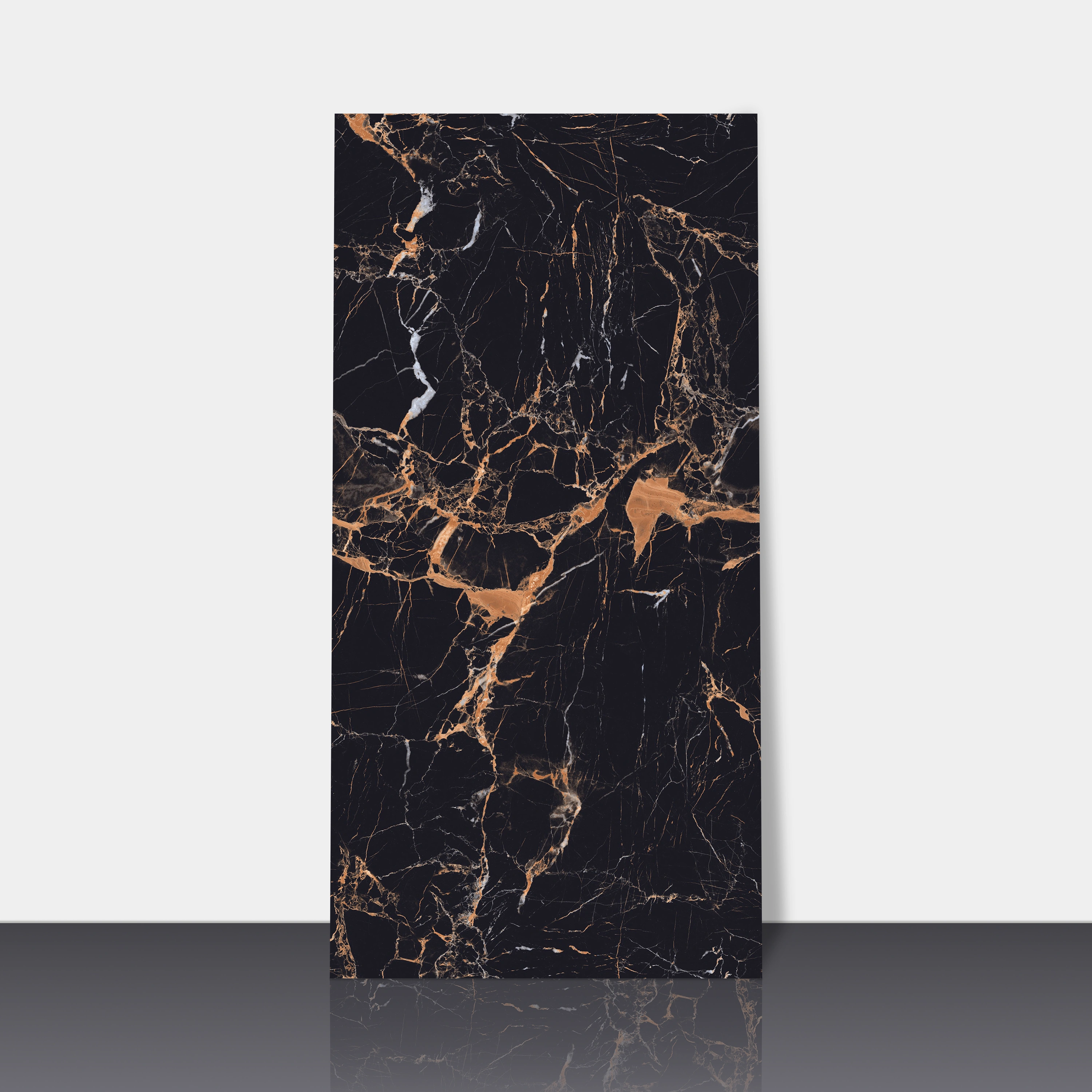 Vitrified Marblis Italino Raven Endless Matching Hi-Glossy Rectangular Tiles TL-755-B (4x2 feet | 9 mm)