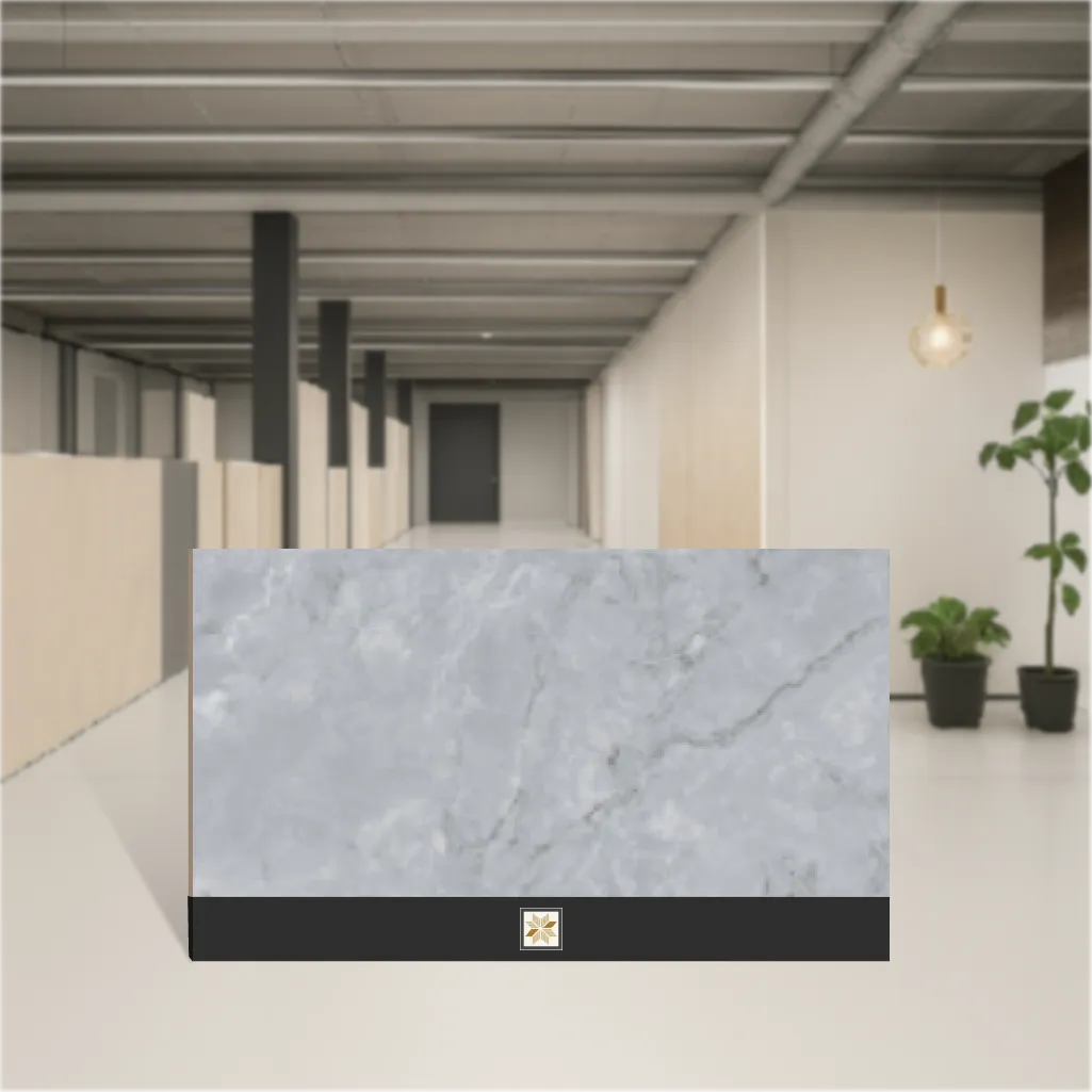 Vitrified British Grey Glit Matt Rectangular Tiles TL-7577-C (5.3x2.7 feet | 9 mm)
