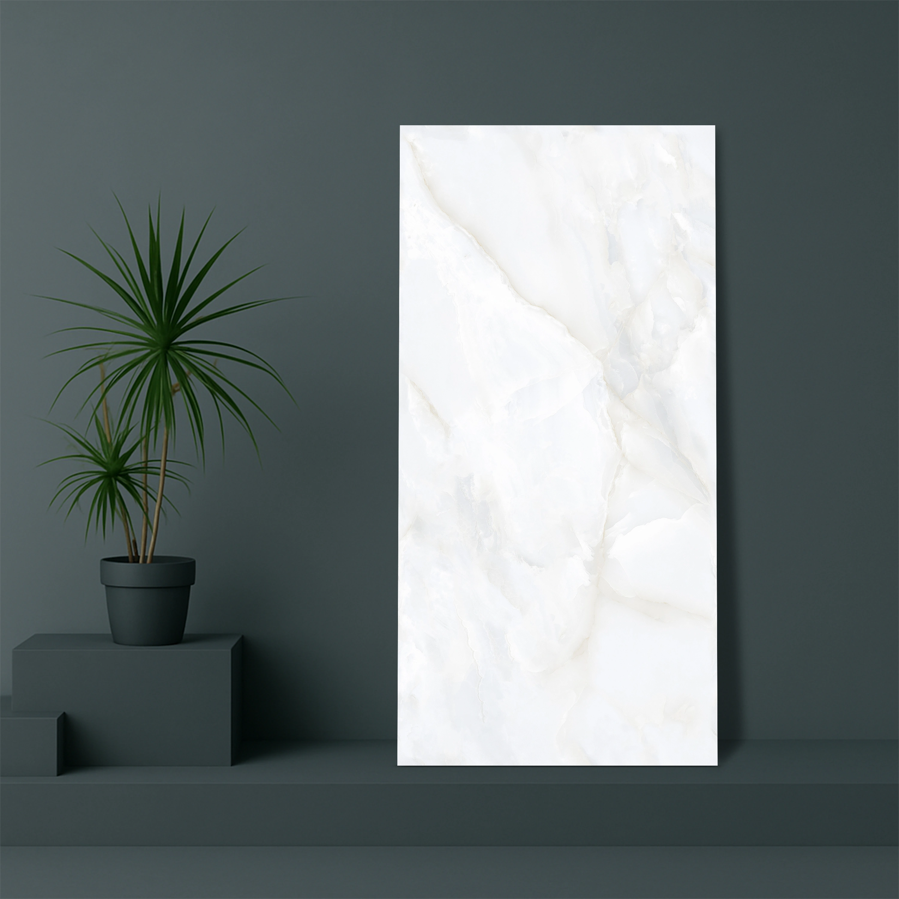 Mint Bloom Endless Matching Glossy Rectangular Tiles TL-759 (4x2 feet | 9 mm)