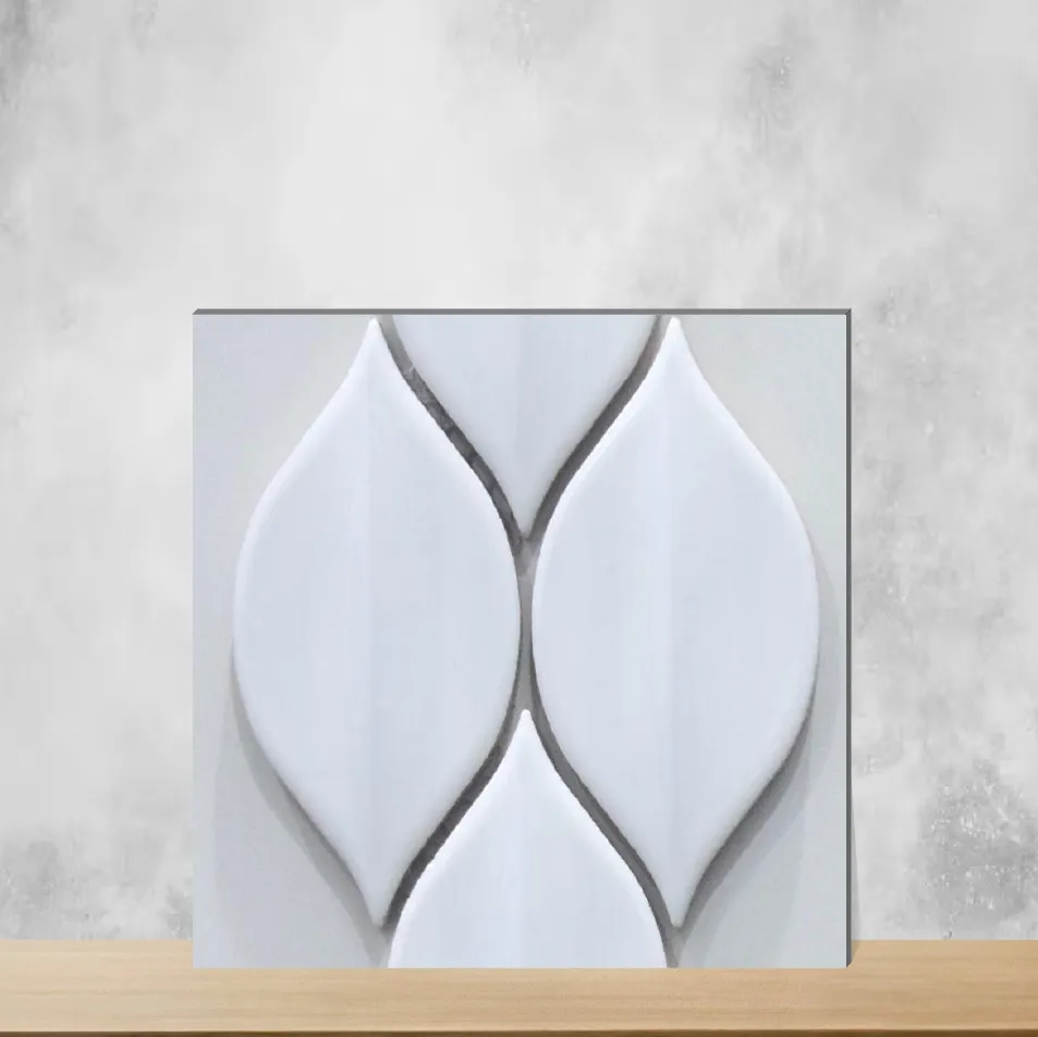 White Petal Design Rectangular Tiles TL-7739-I (11x12 inch | 10 mm)