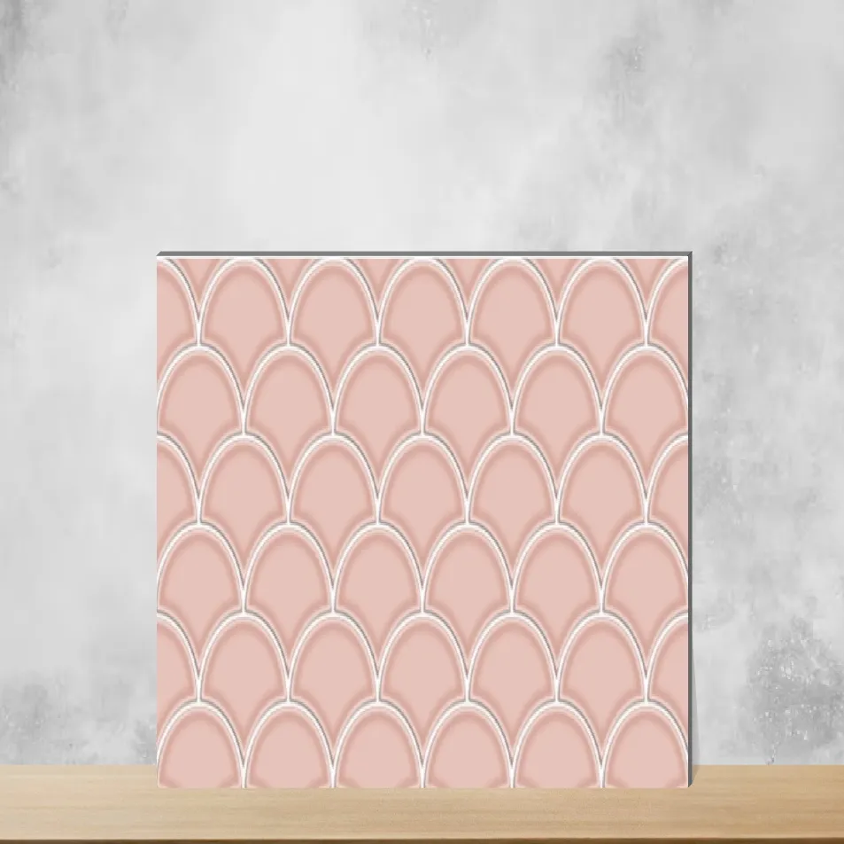 Ceramic Miraq Shellora Orchid Pink Glossy Rectangular Tiles TL-980-I (24x12 inch | 8 mm)