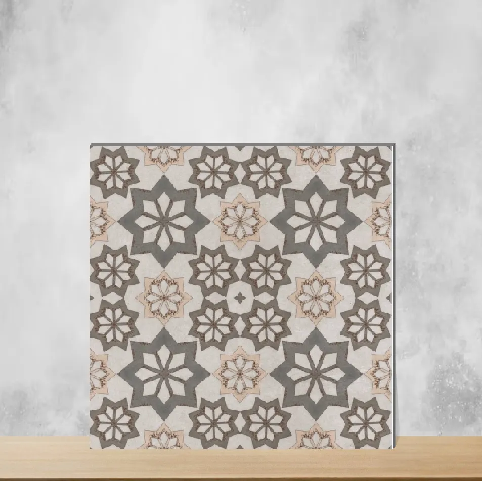 Vitrified Decor 02 Geometric & Abstracts Matt Square Tiles TL-7643 (2x2 feet | 9 mm)