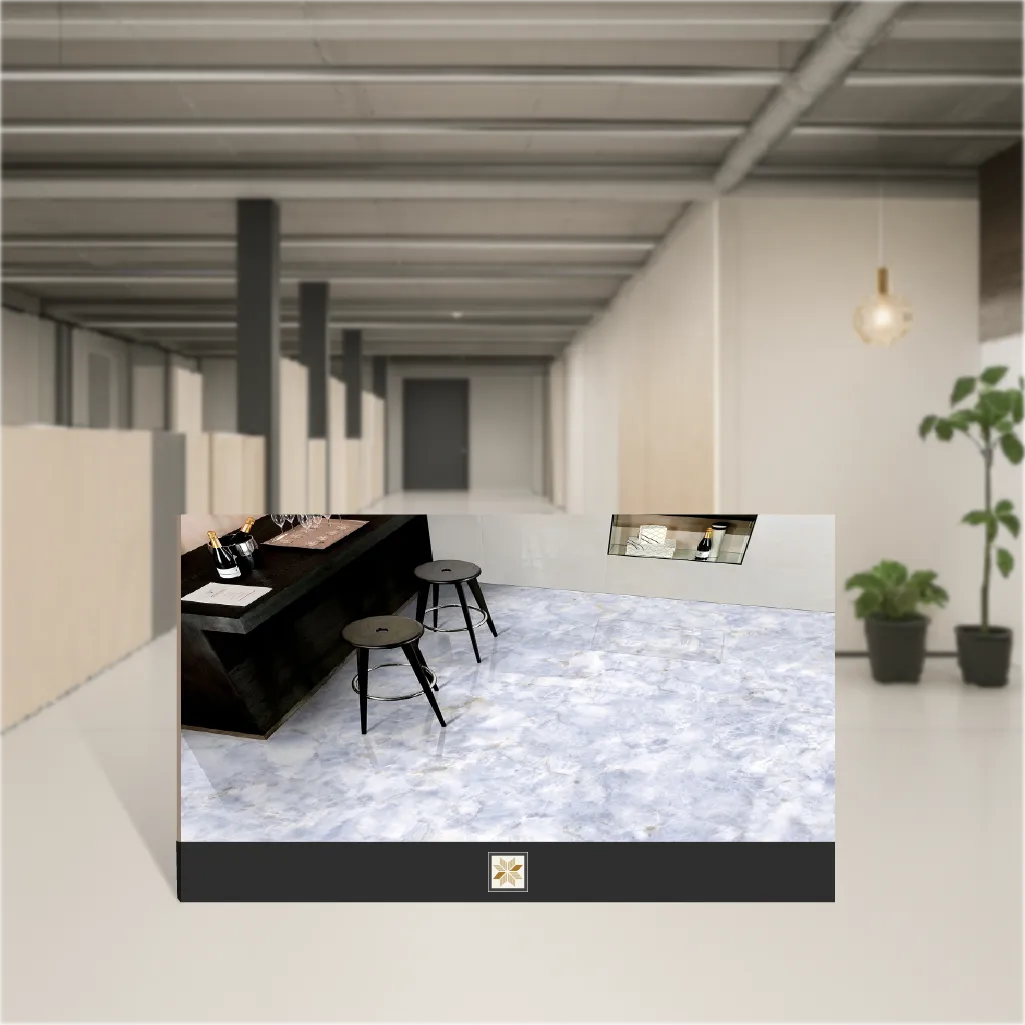 Vitrified Luis Onyx Pearl Marbles & Stones Matt Rectangular Tiles TL-7651 (6x4 feet | 9 mm)
