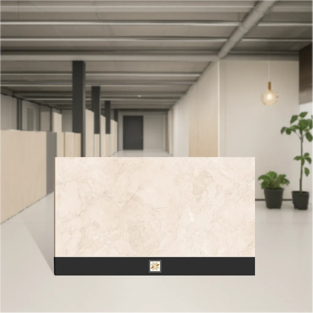 Vitrified Limar Beige Marbles & Stones Hi-Glossy Rectangular Tiles TL-7781 (8x4 feet | 9 mm)