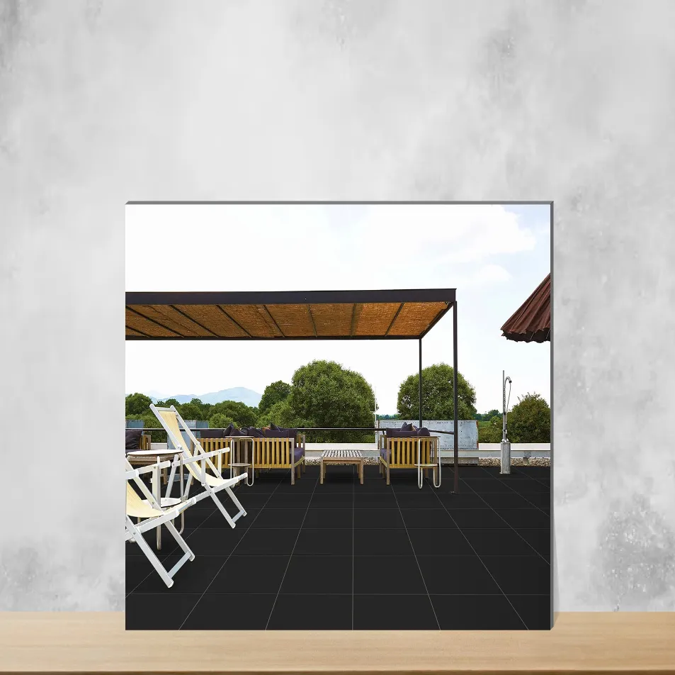 Vitrified Neo Black Marbles & Stones Matt Square Tiles TL-7900-F (2x2 feet | 9 mm)