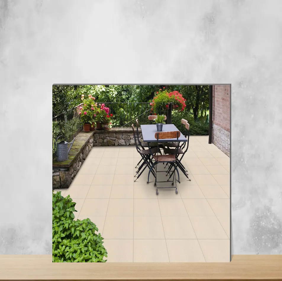 Vitrified Splate Crema Cement Look Matt Square Tiles TL-7880-D (2x2 feet | 15 mm)