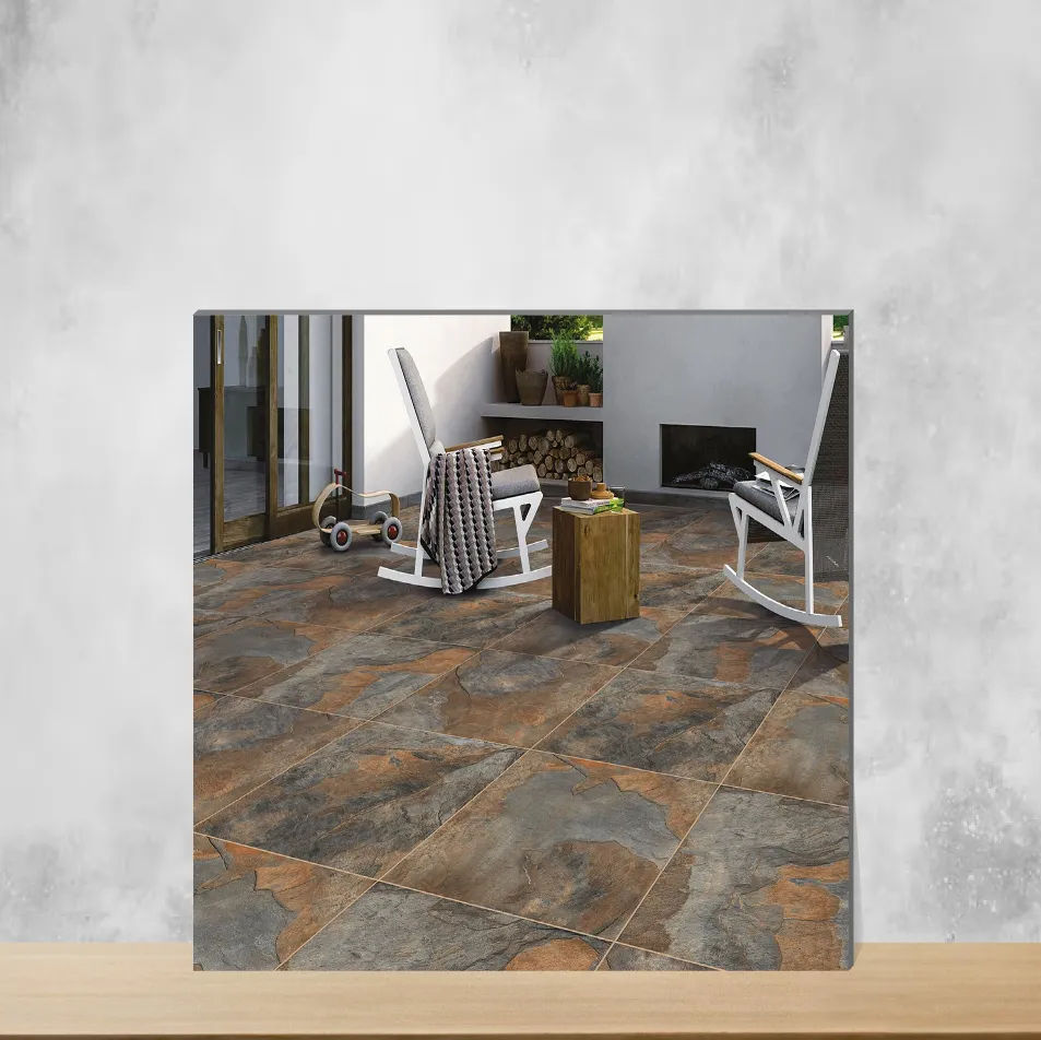 Vitrified Renova Nero Marbles & Stones Matt Square Tiles TL-7871-B (2x2 feet | 9 mm)