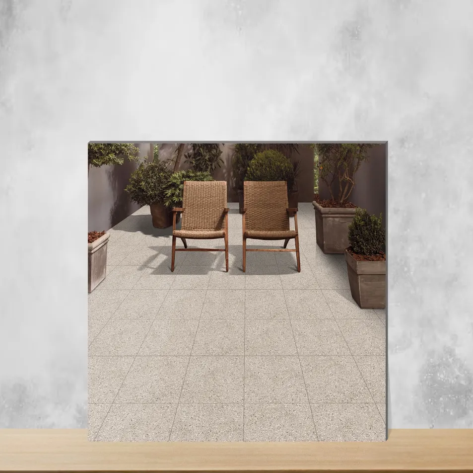 Vitrified Poly Coral Terrazzo Matt Square Tiles TL-7887-B (2x2 feet | 9 mm)