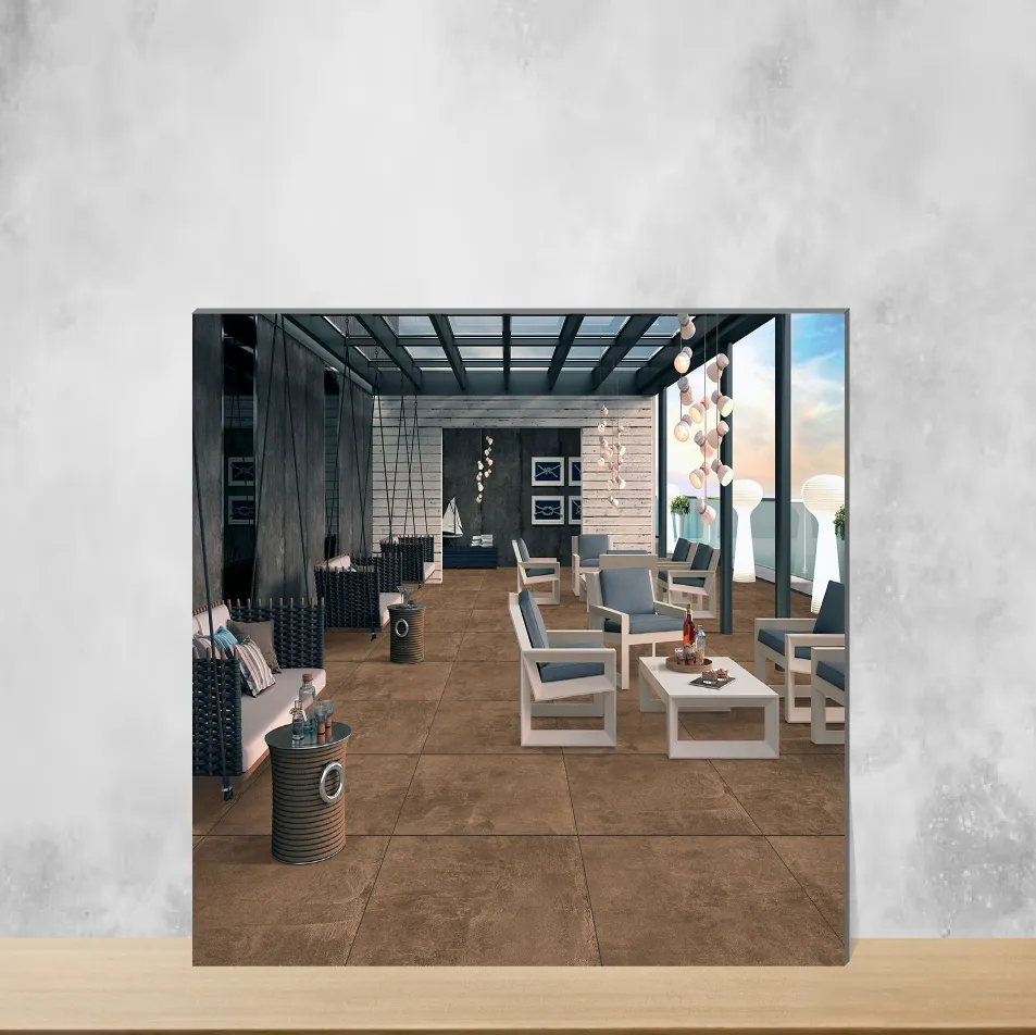 Vitrified Soho Brown Cement Look Matt Square Tiles TL-7892 (2x2 feet | 9 mm)