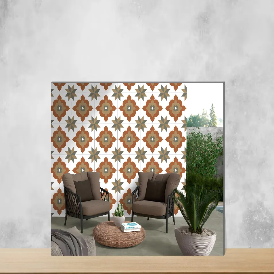 Vitrified Ogee Cotto Moroccans Matt Square Tiles TL-7895 (2x2 feet | 9 mm)