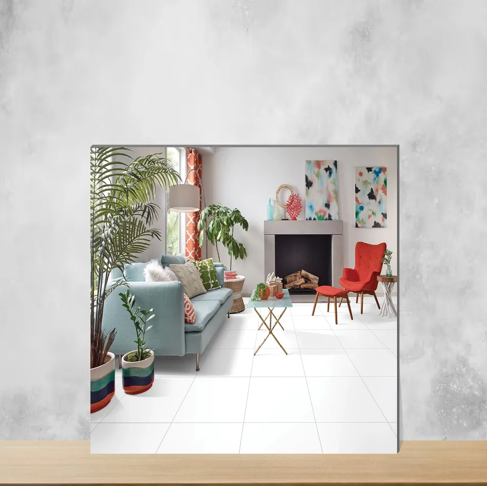 Vitrified Icy White Plain Solids Matt Square Tiles TL-7915 (2x2 feet | 9 mm)